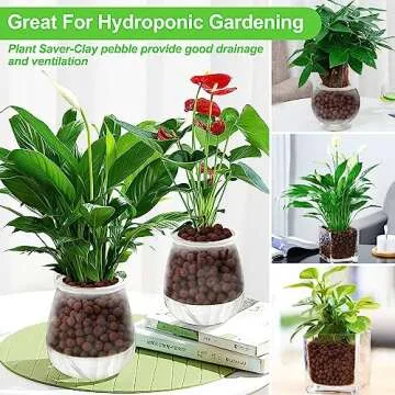 Riare 2 LBS Organic Expanded Clay Pebbles - 4mm-16mm Natural Leca Balls Lightweight Hydroponic Clay Pebbles Aggregate for Indoor Plants, Hydroponic Growing, Plants Drainage, Aquaponics