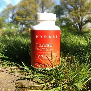 Hyrbal Defend Emergency Immune Support Supplement | Emergency C with Zinc | All Natural | Vitamin C, Echinacea, Elderberry Extract, L Glutamine, Turmeric, and Vitamin E | 60 Vegan Capsules