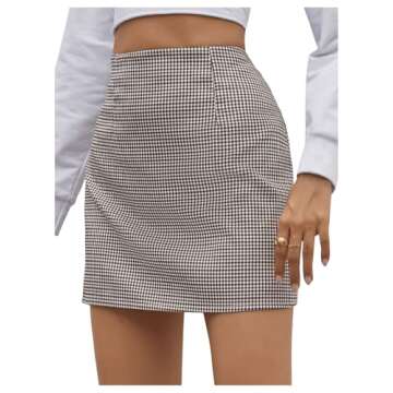 Floerns Women's Plaid Bodycon Mini Skirt for Casual Style