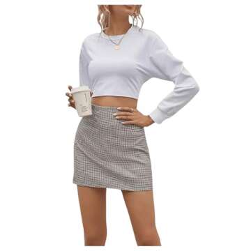 Floerns Women's Plaid Bodycon Mini Skirt for Casual Style