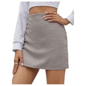 Floerns Women's Plaid Bodycon Mini Skirt for Casual Style