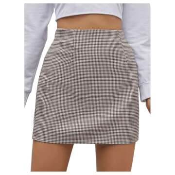 Floerns Women's Plaid Bodycon Mini Skirt for Casual Style