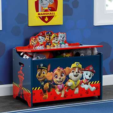 Durable Delta Children Deluxe Toy Box for PAW Patrol Fans