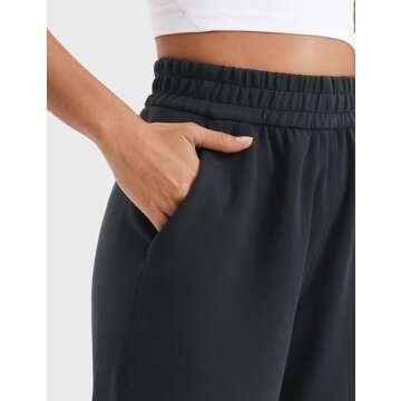 CRZ YOGA SoftAura Wide Leg Sweatpants Women 31" Modal High Waisted Lounge Travel Casual Sweat Pants with Pockets Drawstring