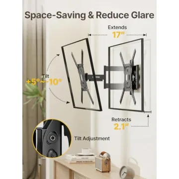 monTEK Full Motion TV Wall Mount for 23–65 Inch TVs