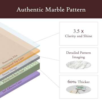 Marble Peel and Stick Wallpaper (39" x 118", White Matte) Self-Adhesive Renter Friendly Contact Paper Removable Waterproof Vinyl Faux Granite Décor for Furniture Upcycling