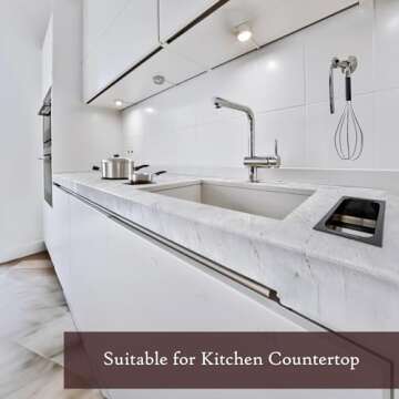 Marble Peel and Stick Wallpaper (39" x 118", White Matte) Self-Adhesive Renter Friendly Contact Paper Removable Waterproof Vinyl Faux Granite Décor for Furniture Upcycling