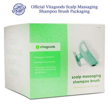 Vitagoods 2-Speed Vibrating Scalp Massaging Shampoo Brush, Lucite Green