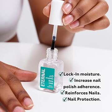 Eternal Clear Base Coat Nail Polish & Top Coat Nail Polish Set - Hydrating Nail Base Coat & Fast Drying Nail Top Coat Treatment | Quick Dry & No UV Light Nail Polish Set, 13.5mL (Set of 2)