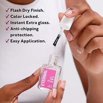 Eternal Clear Base Coat Nail Polish & Top Coat Nail Polish Set - Hydrating Nail Base Coat & Fast Drying Nail Top Coat Treatment | Quick Dry & No UV Light Nail Polish Set, 13.5mL (Set of 2)