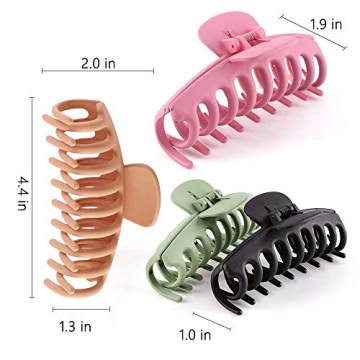SHALAC Large Hair Claw Clips for Thick Hair – 4 PCS