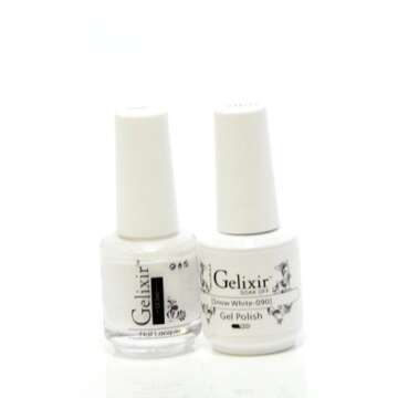 Gelixir Duo Matching Gel and Nail Polish, Made in USA. (090-Snow White)