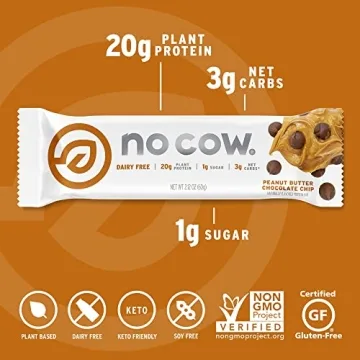 No Cow High Protein Bars - Vegan Chocolate Peanut Butter Snack