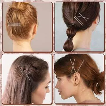 Premium Bobby Pins – Colored Hair Pins for Thick Hair Bun Pins for Women Bulk Bobby Pins Blonde Hair Accessories for Women – Gold, Rose Gold, Silver (60 Pcs, 2.2 inch)