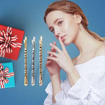 Premium Bobby Pins – Colored Hair Pins for Thick Hair Bun Pins for Women Bulk Bobby Pins Blonde Hair Accessories for Women – Gold, Rose Gold, Silver (60 Pcs, 2.2 inch)