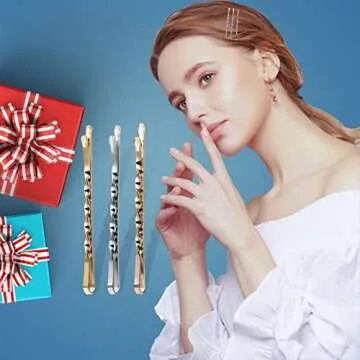 Premium Bobby Pins – Colored Hair Pins for Thick Hair Bun Pins for Women Bulk Bobby Pins Blonde Hair Accessories for Women – Gold, Rose Gold, Silver (60 Pcs, 2.2 inch)