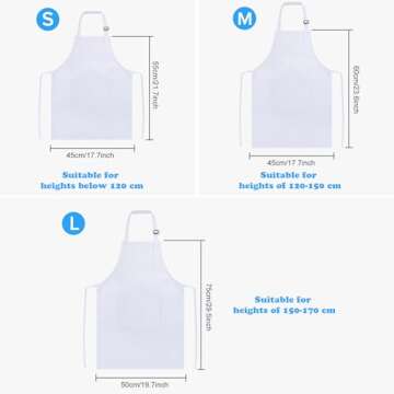 SUNLAND Kids Apron And Hat Set Children Chef Apron For Cooking Baking Painting White(S:3-6 Years)¡­