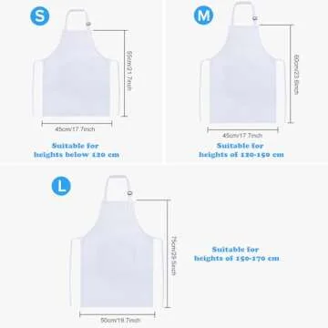 SUNLAND Kids Apron And Hat Set Children Chef Apron For Cooking Baking Painting White(S:3-6 Years)¡­