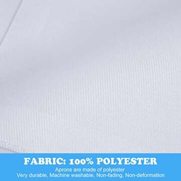 SUNLAND Kids Apron And Hat Set Children Chef Apron For Cooking Baking Painting White(S:3-6 Years)¡­