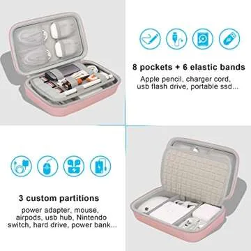 Elonbo Hard Travel Cords Organizer Universal Small Electronic Accessories Carrying Case for Chargers...
