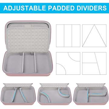 Elonbo Hard Travel Cords Organizer Universal Small Electronic Accessories Carrying Case for Chargers Cable MacBook Adapter Magic Mouse Apple Pencil USB Flash Disk Tech Portable Storage Bag, Rose Gold