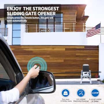 TOPENS CK2600 Automatic Sliding Gate Opener Chain Drive Industrial Commercial 1-1/4 HP Gate Motor fo...