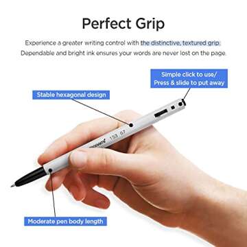 MONAMI BP 153 Retractable Ballpoint Pen, Fine Point (0.7mm), Black, 12-Count