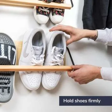 Wall Mounted Shoe Rack - Wooden White Shoe Organizer