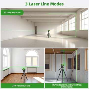 Precision with Huepar 7211CG Green Laser Level: Ultimate DIY Tool with Li-ion Battery and Magnetic B...