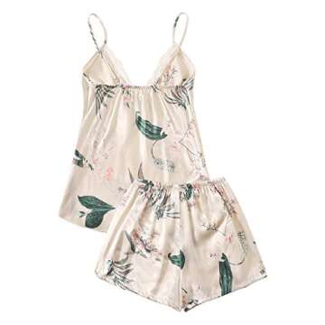 Floerns Women's Summer Floral Print Cami Sleepwear Two Piece Pajama Set Multi-3 XL