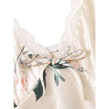 Floerns Women's Summer Floral Print Cami Sleepwear Two Piece Pajama Set Multi-3 XL