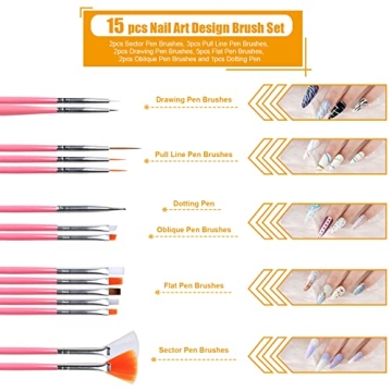 Teenitor Nail Art Kit: 15-Piece Designer Set for Creative Nails