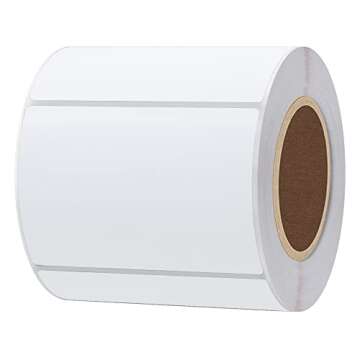 HYBSK 3x2 inch Direct Thermal Label Paper for Barcodes, Address, Compatible with Rollo Label Printer & Zebra Desktop Printers (3"x2",White)