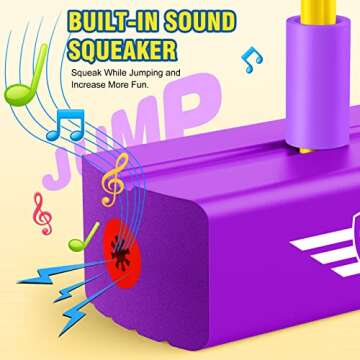 CUUGO LET'S GO! CG Foam Pogo Jumper for Kids, Toys for 3-12 Years Old Boys Girls Pogo Stick Outdoor Toys Gifts for 3-12 Year Old Boy Girl Fun Toys Christmas Birthday Gifts Stocking Stuffers（Purple）