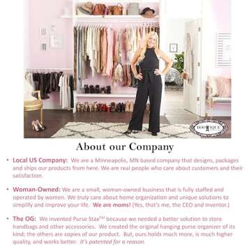 Luxury Purse Hanger Organizer for Over Door/Closet- Max Purse Storage, Handbag Holder Rotates 360, Heavy Duty Chrome Holds 50lbs; Purses, Handbags, Totes, Crossbody, Backpacks, Fanny, Belt Bags