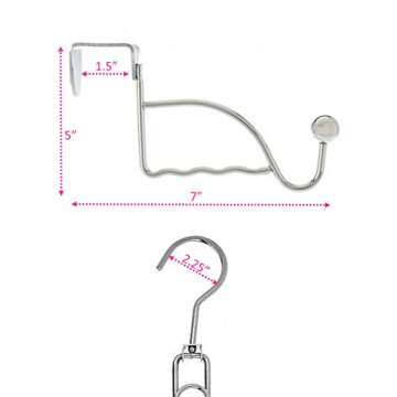 Luxury Purse Hanger Organizer for Over Door/Closet- Max Purse Storage, Handbag Holder Rotates 360, Heavy Duty Chrome Holds 50lbs; Purses, Handbags, Totes, Crossbody, Backpacks, Fanny, Belt Bags