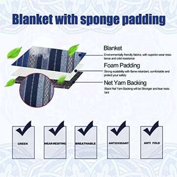 uxcell 7pcs Baja Bucket Seat Covers Set in Blue for Cars