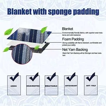 uxcell 7pcs Baja Bucket Seat Covers Set in Blue for Cars