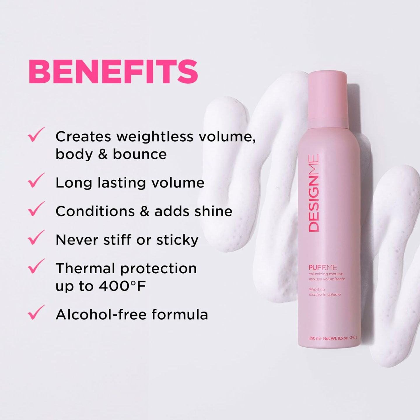 PUFF.ME Volumizing Mousse - Lightweight Hold for Fine Hair