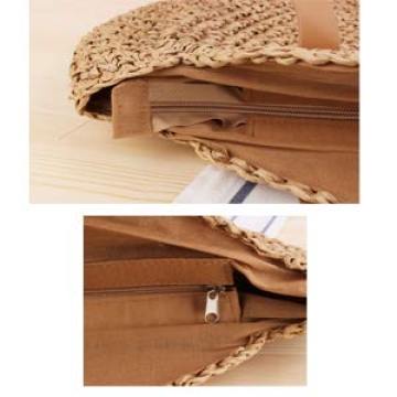 Stylish Donalworld Round Straw Pompom Shoulder Bag