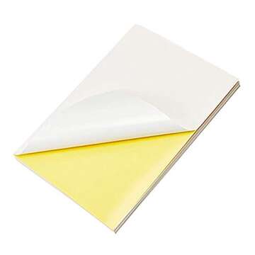 Printable Vinyl Sticker Paper for Inkjet & Laser Printer - 20 Pack Printable Vinyl Sticker Paper Matte Surface White - Standard Letter Size 8.3"x11.8"