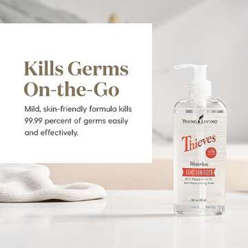 Young Living Thieves Waterless Hand Sanitizer - Convenient 3-Pack for On-The-Go Protection - Powerful Formula - with Soothing Aloe Vera Gel - Travel Size