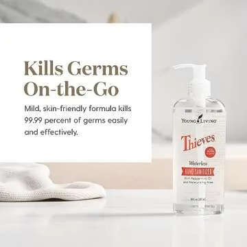Young Living Thieves Waterless Hand Sanitizer - Convenient 3-Pack for On-The-Go Protection - Powerful Formula - with Soothing Aloe Vera Gel - Travel Size
