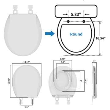 Hibbent Potty Training Toilet Seat, Built-in Magnetic Seat, Lid with Oval Cover, Never Loosen and Sl...