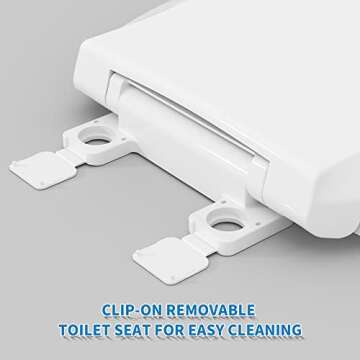 Hibbent Potty Training Toilet Seat, Built-in Magnetic Seat, Lid with Oval Cover, Never Loosen and Slow Close Convertible Toilet Seat for Kids, Adult and Child (White, Round)