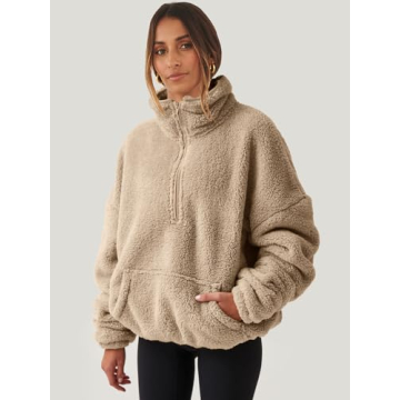 ANRABESS Cozy Half-Zip Pullover Hoodie for Winter Fashion