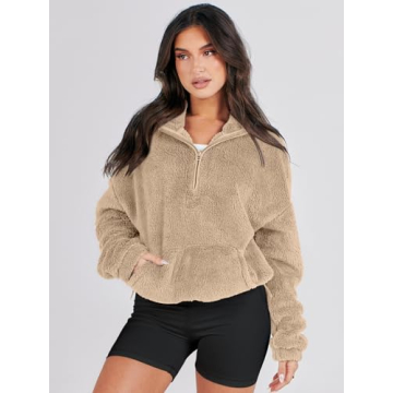 ANRABESS Cozy Half-Zip Pullover Hoodie for Winter Fashion