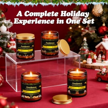 Christmas Candles Set | Holiday Scented Candles for Home