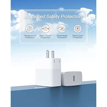 30W Charger Fit for MacBook Air Laptop, iPad Air 4th Generation Tablet with USB C to C Charging Cable