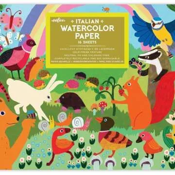 eeBoo Woodland Rainbow Watercolor Pad - 16 Art Sheets
